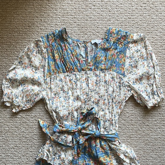 Blue and white floral summer dress - Picture 3 of 9